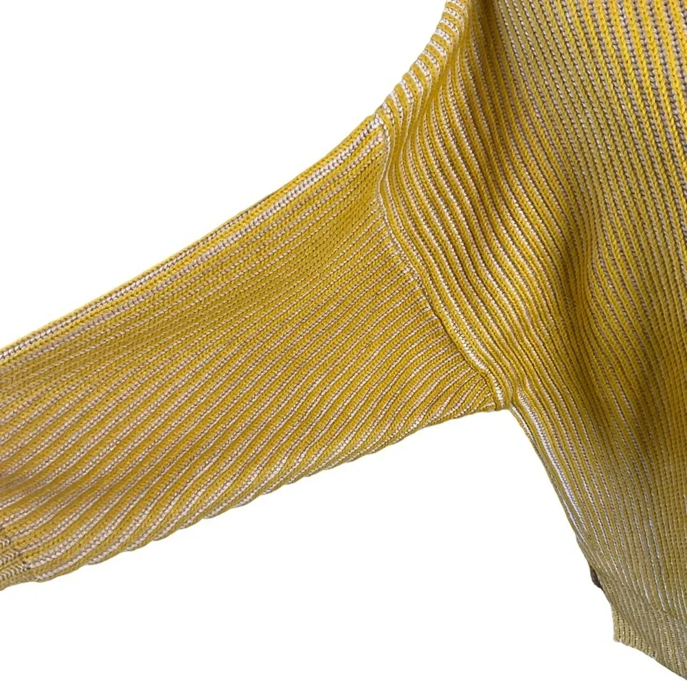 Topshop Mustard Ribbed Funnel Neck Sweater